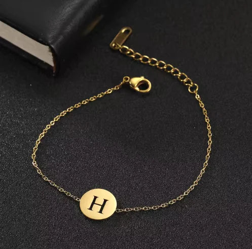 Customizable Hollow Letter Pendant Bracelets