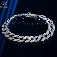 Silver Moissanite Diamond Cuban Bracelets