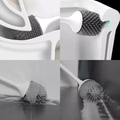 Electric Silicone Toilet Brush Set