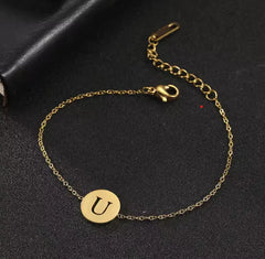 Customizable Hollow Letter Pendant Bracelets