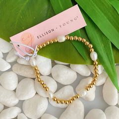 Freshwater Pearls Golden Bauble Bracelets