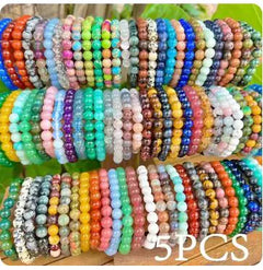 Natural Crystal Bead Bracelets Set