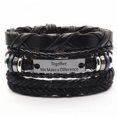 Leather Bracelets Men Bangles