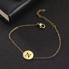 Customizable Hollow Letter Pendant Bracelets