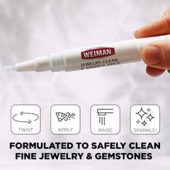 Weiman Jewelry Cleaner & Sparkle Stick - Portable, On-The-Go Cleaning for Diamond Engagement Rings, Wedding Rings, Gemstones, Necklaces, Earrings, Bracelets Dazzle Stick