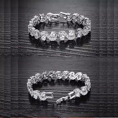 OCEANA Diamond Crystal Bracelets In White Gold Plating