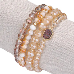 Arm Candy Natural Stone And Glass Crystal Bracelets