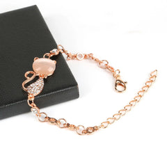 Rose Gold Alloy Lovely Cat Bracelets