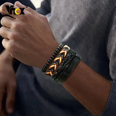 Braided Wrap Leather Bracelets