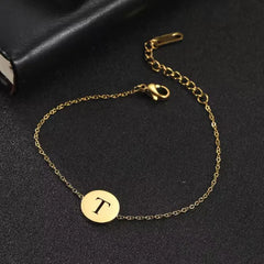 Customizable Hollow Letter Pendant Bracelets